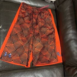 Under Armour Orange and Black Athletic Shorts size YL